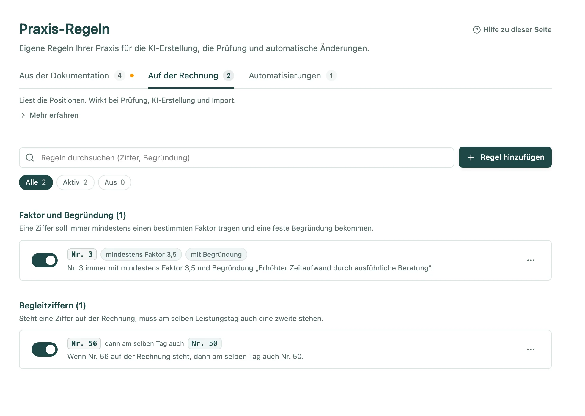 Reiter Auf der Rechnung mit einer Regel für Faktor und Begründung und einer Begleitziffer